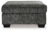 Lonoke Gunmetal Oversized Accent Ottoman - Ornate Home