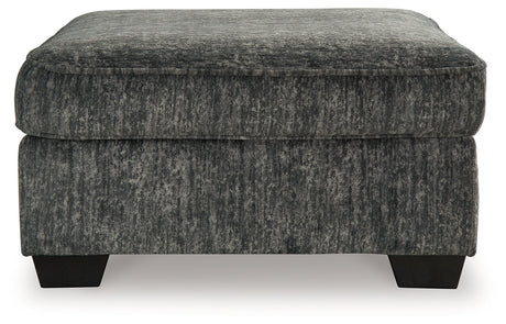 Lonoke Gunmetal Oversized Accent Ottoman - Ornate Home