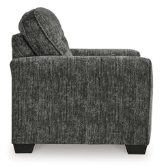 Lonoke Gunmetal Oversized Chair & Ottoman - Ornate Home