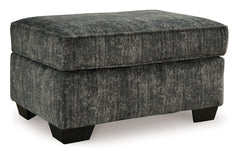 Lonoke Gunmetal Oversized Chair & Ottoman - Ornate Home