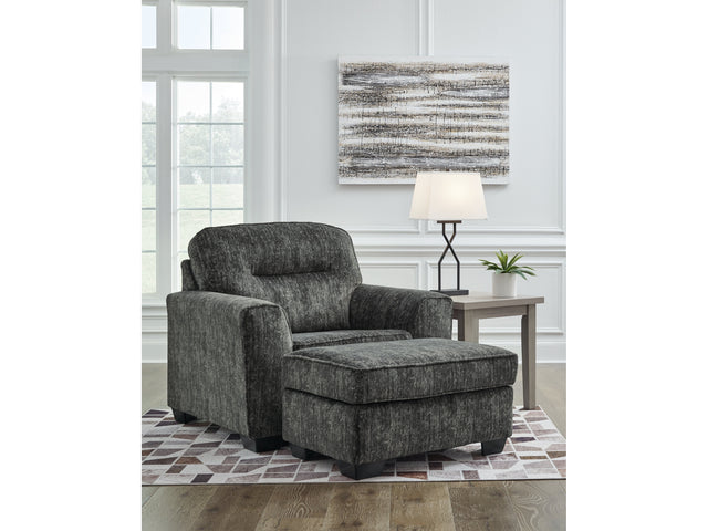 Lonoke Gunmetal Oversized Chair and Ottoman (Online Special Price) - Ornate Home