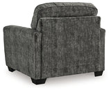 Lonoke Gunmetal Oversized Chair and Ottoman (Online Special Price) - Ornate Home