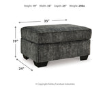 Lonoke Gunmetal Oversized Chair and Ottoman (Online Special Price) - Ornate Home