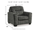 Lonoke Gunmetal Oversized Chair and Ottoman (Online Special Price) - Ornate Home