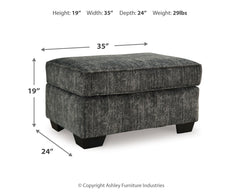 Lonoke Gunmetal Oversized Chair and Ottoman - Ornate Home
