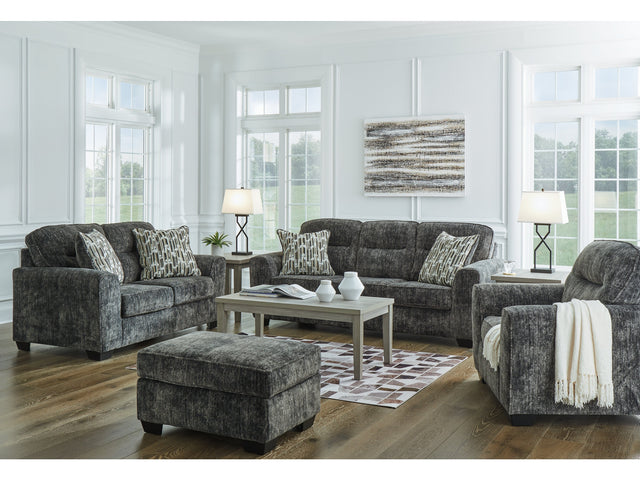 Lonoke Gunmetal Sofa, Loveseat, Oversized Chair and Ottoman - Ornate Home