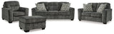 Lonoke Gunmetal Sofa, Loveseat, Oversized Chair and Ottoman - Ornate Home