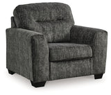 Lonoke Gunmetal Sofa, Loveseat, Oversized Chair and Ottoman - Ornate Home
