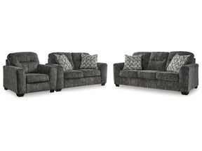 Lonoke Gunmetal Sofa, Loveseat and Oversized Chair (Online Special Price) - Ornate Home