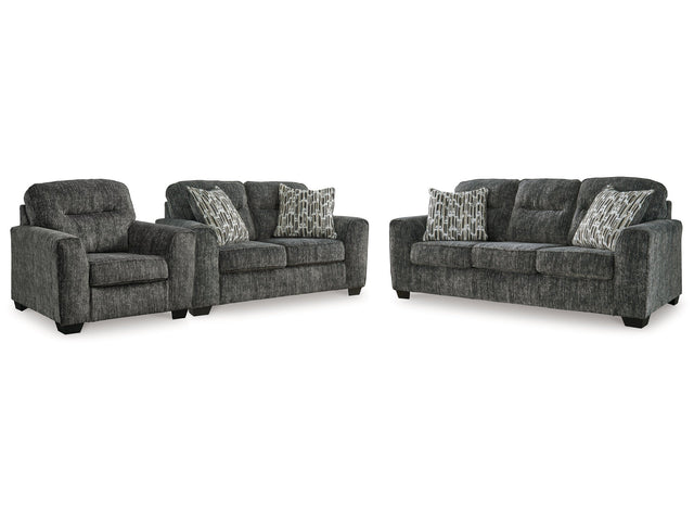 Lonoke Gunmetal Sofa, Loveseat and Oversized Chair (Online Special Price) - Ornate Home
