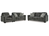 Lonoke Gunmetal Sofa, Loveseat and Oversized Chair - Ornate Home