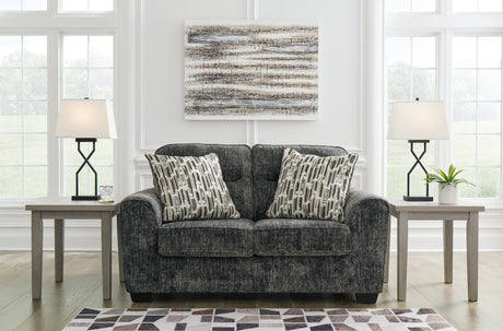 Lonoke Gunmetal Sofa, Loveseat and Oversized Chair - Ornate Home
