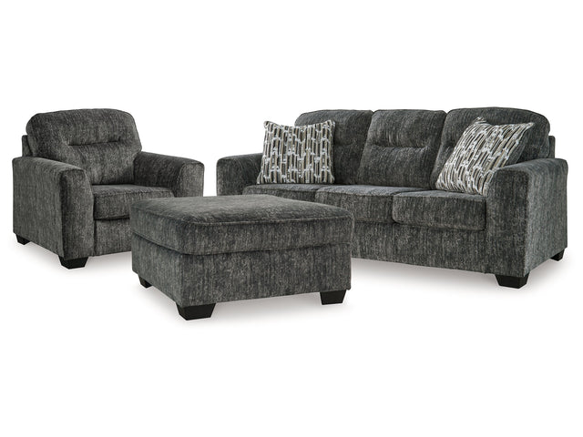 Lonoke Gunmetal Sofa, Oversized Chair and Ottoman - Ornate Home