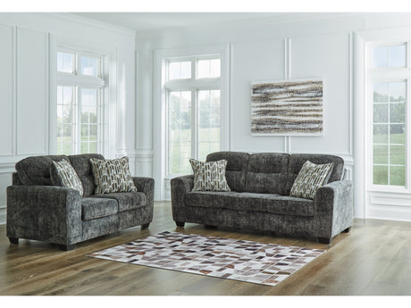 Lonoke Gunmetal Sofa and Loveseat - Ornate Home