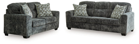 Lonoke Gunmetal Sofa and Loveseat - Ornate Home