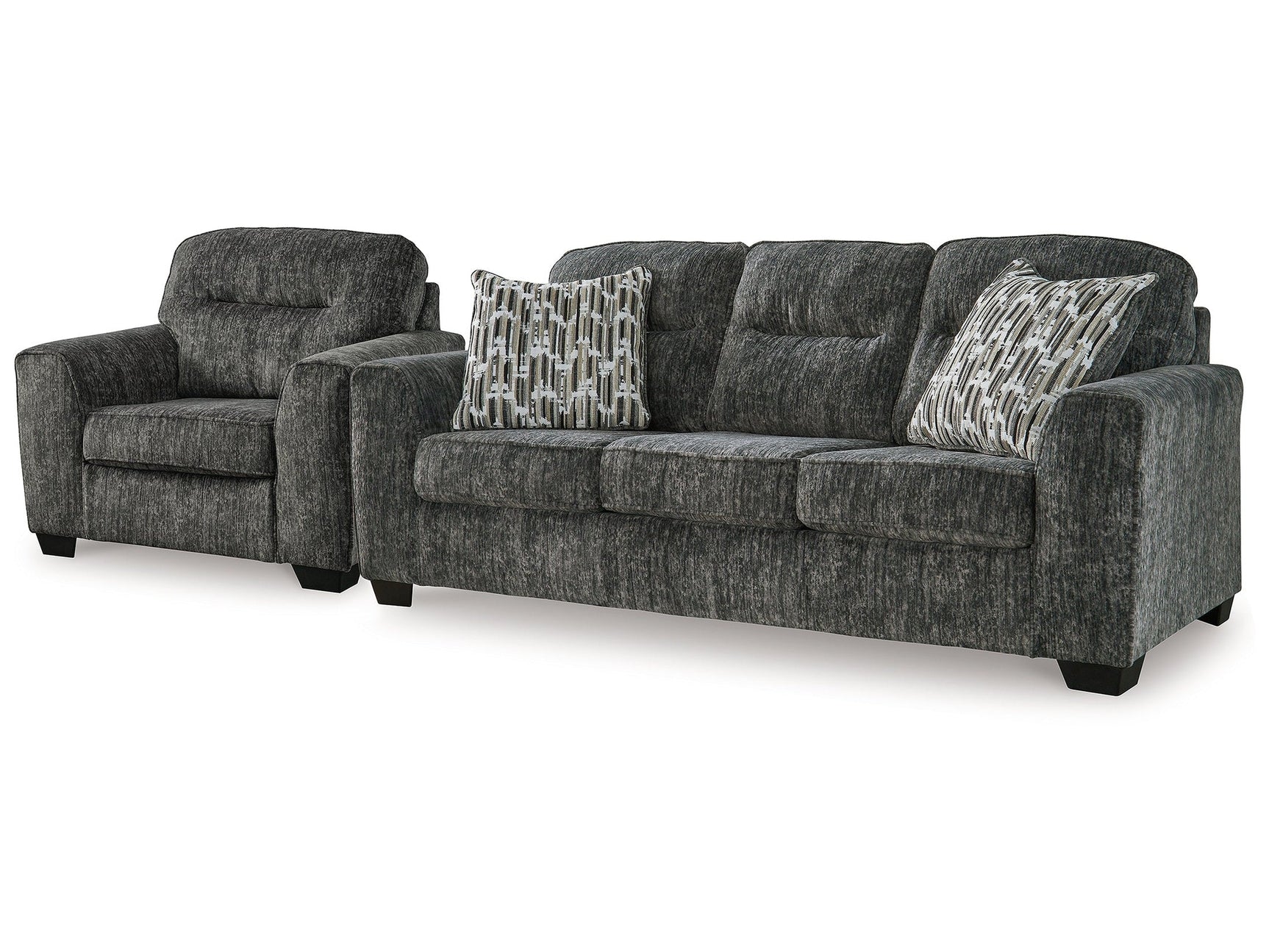 Lonoke Gunmetal Sofa and Oversized Chair (Online Special Price) - Ornate Home