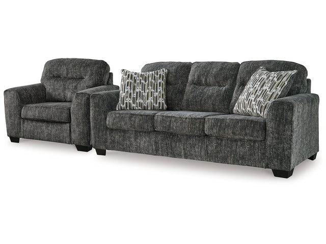 Lonoke Gunmetal Sofa and Oversized Chair (Online Special Price) - Ornate Home