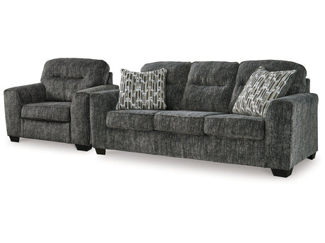 Lonoke Gunmetal Sofa and Oversized Chair - Ornate Home