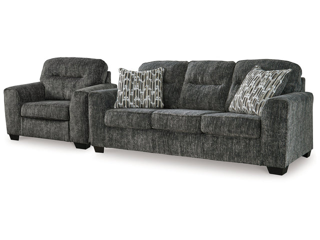 Lonoke Gunmetal Sofa and Oversized Chair - Ornate Home