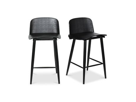 Looey Black Counter Stool (Set of 2) - Ornate Home
