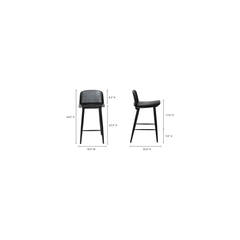 Looey Black Counter Stool (Set of 2) - Ornate Home