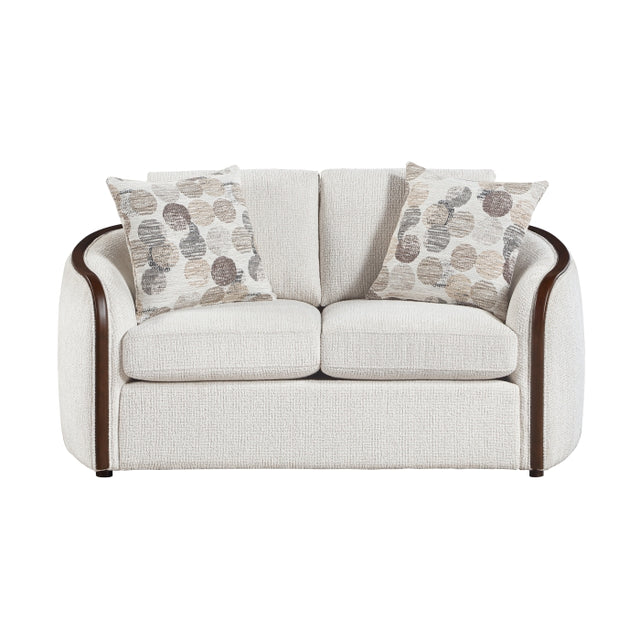 Loom White Loveseat - Ornate Home