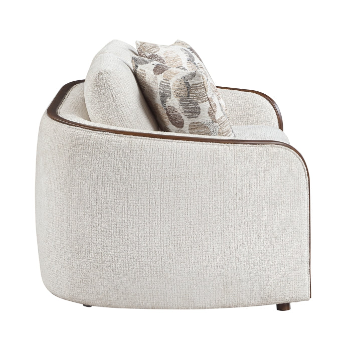 Loom White Loveseat - Ornate Home