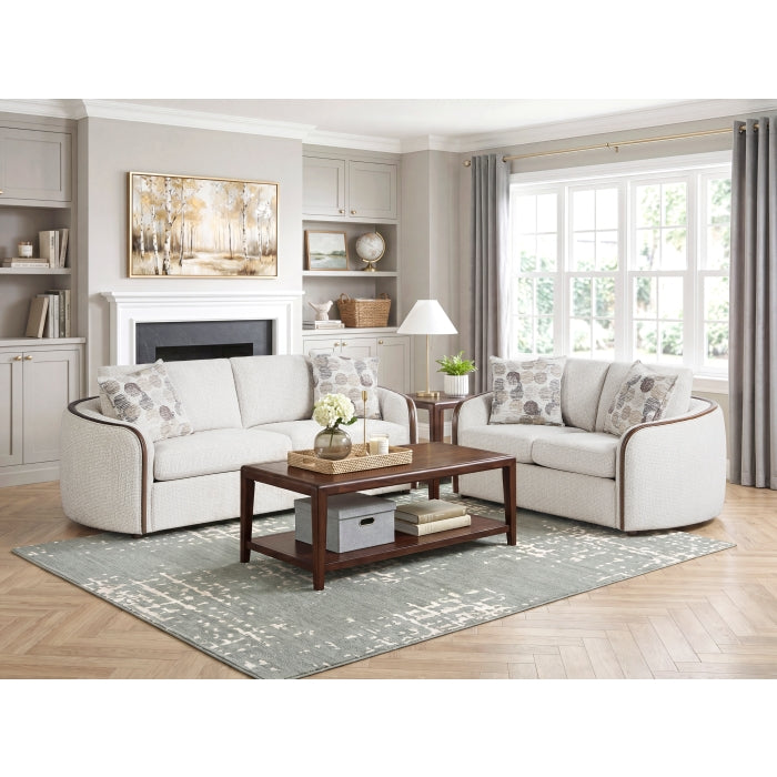 Loom White Loveseat - Ornate Home