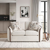 Loom White Loveseat - Ornate Home