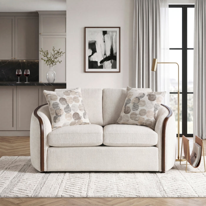 Loom White Loveseat - Ornate Home