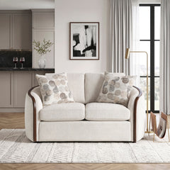 Loom White Loveseat - Ornate Home