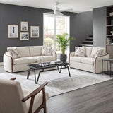 Loom White Loveseat - Ornate Home