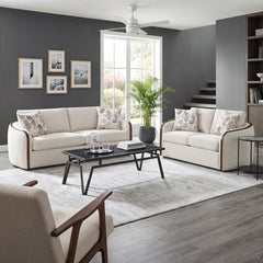 Loom White Loveseat - Ornate Home