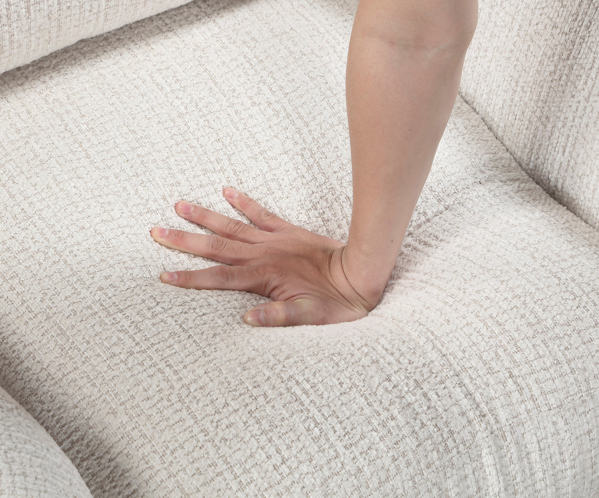 Loom White Loveseat - Ornate Home