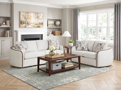 Loom White Loveseat - Ornate Home