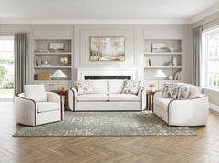 Loom White Loveseat - Ornate Home