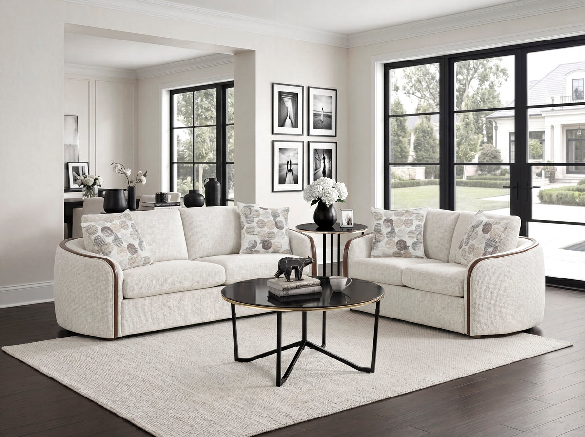 Loom White Loveseat - Ornate Home