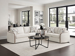 Loom White Loveseat - Ornate Home