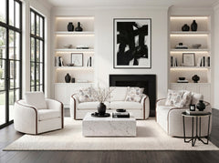 Loom White Loveseat - Ornate Home