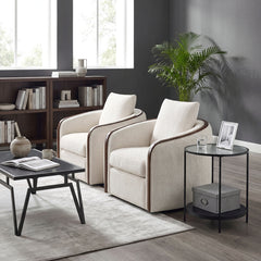 Loom White Swivel Chair - Ornate Home