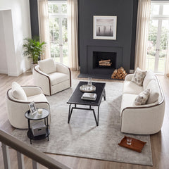 Loom White Swivel Chair - Ornate Home