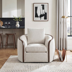 Loom White Swivel Chair - Ornate Home