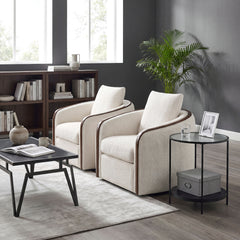 Loom White Swivel Chair - Ornate Home