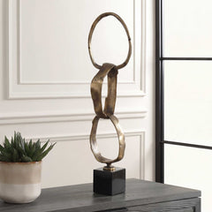 Loopform Brass Ring Sculpture - Ornate Home
