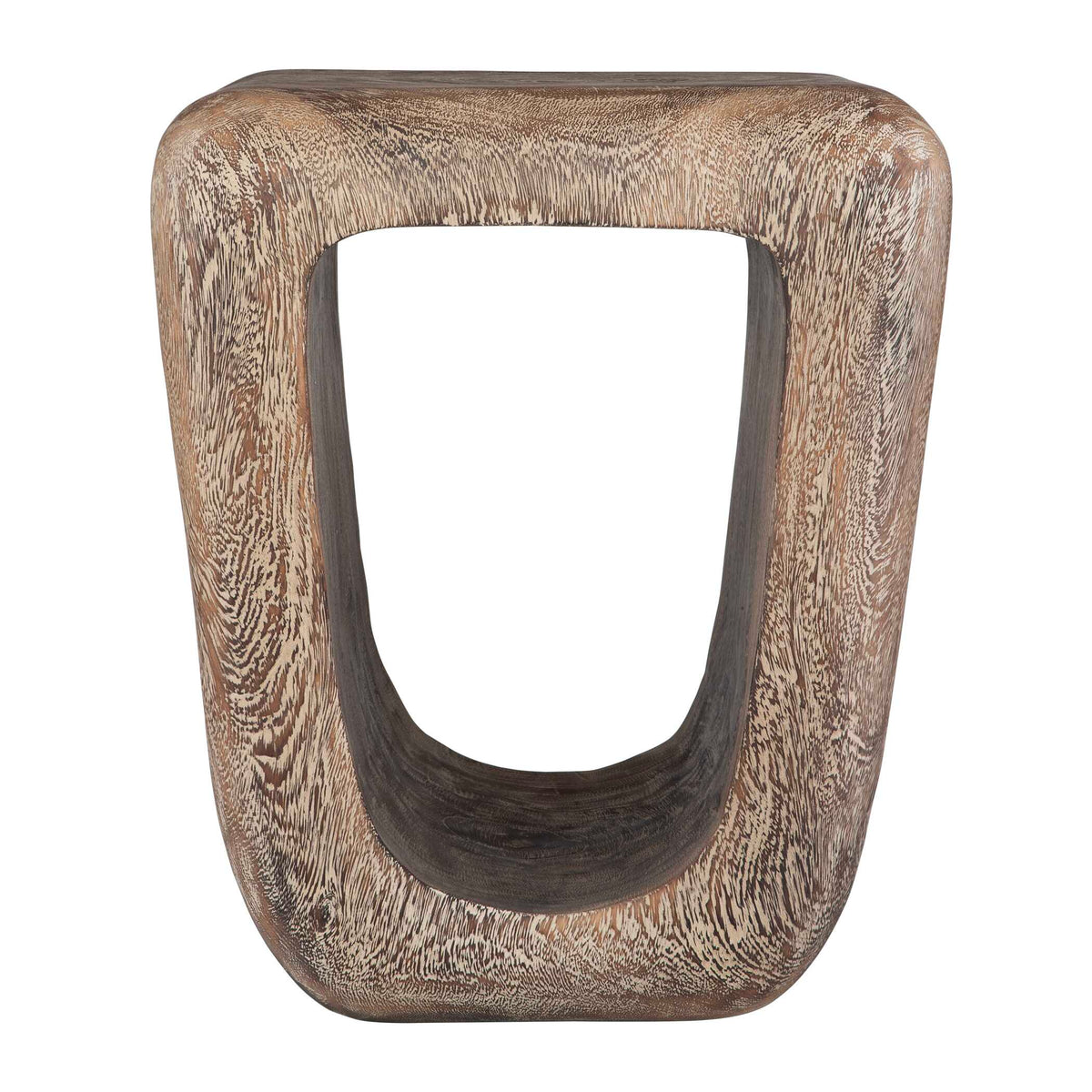 Loophole Bleached Wash Accent Stool - Ornate Home