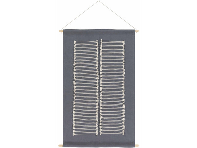 Lopez Navy Cotton Striped Wall Hanging - Ornate Home