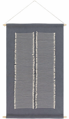 Lopez Navy Cotton Striped Wall Hanging - Ornate Home