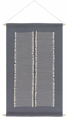 Lopez Navy Cotton Striped Wall Hanging - Ornate Home