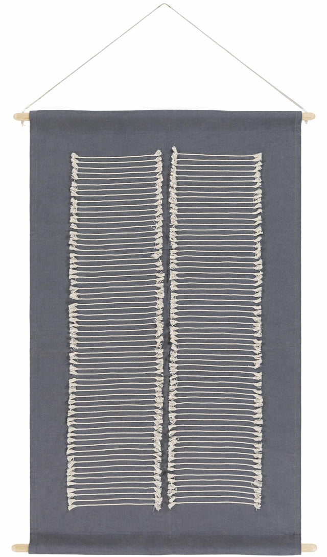Lopez Navy Cotton Striped Wall Hanging - Ornate Home