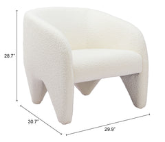 Lopta White Accent Chair - Ornate Home